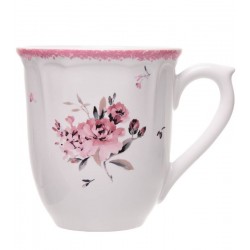 Caneca 330ml Florescer Rosa Cerâmica